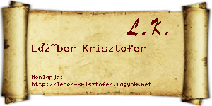 Léber Krisztofer névjegykártya