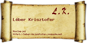 Léber Krisztofer névjegykártya